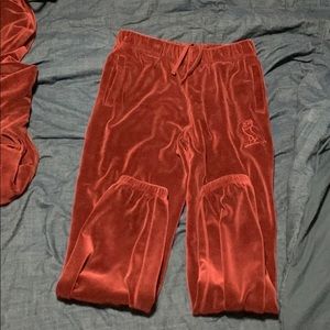 Ovo burgandy velvet sweat pants